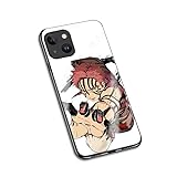 スマホケース 鬼滅の刃 猗窩座 狛治 上弦の叁 iPhone用ケース アイフォンケース iPhone16 携帯カバー 強化ガラス ハードケース 全面保護 人気 鮮明なプリント