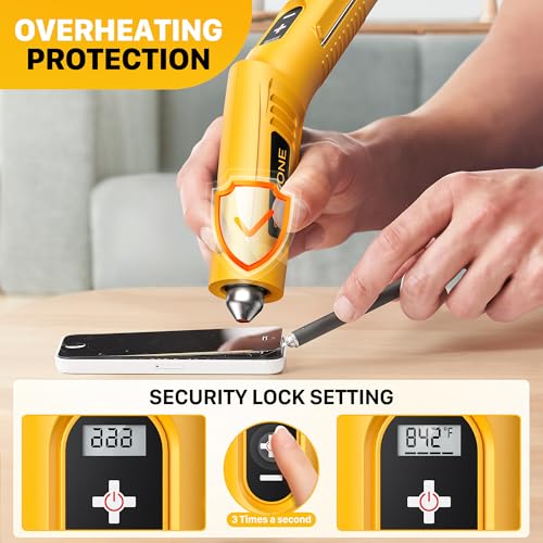 Seekone Cordless Mini Heat Gun With 4-Temp Settings (Up To 842°F/450°C) And Memory Function thumb #4