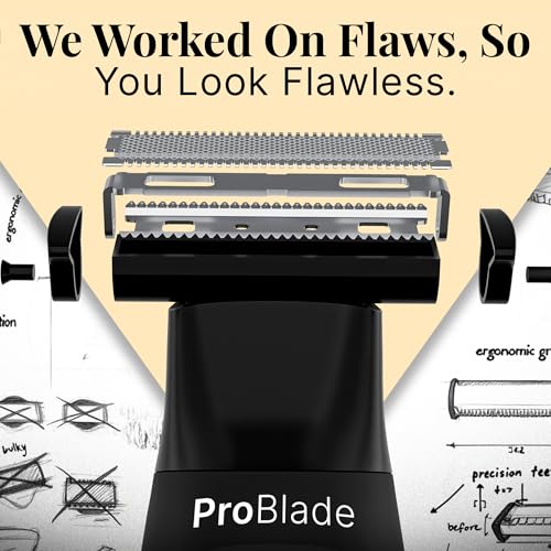 Image of MENHOOD ProBlade 3-in-1 Hybrid Beard Trimmer Shaver for Men Trim Style Shave Adaptive Flex Neck 120 Min Runtime USB-C LED Indicator Dual Protection Waterproof Multi-Comb