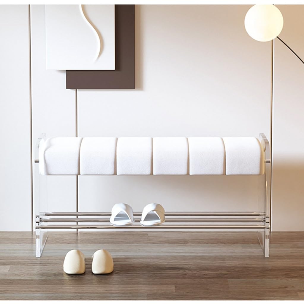 Panca Portascarpe da Ingresso Sgabello cambiascarpe creativo di lusso leggero panca in acrilico trasparente camera da letto guardaroba semplice porta di casa con sgabello for scarpe Panca Portascarpe