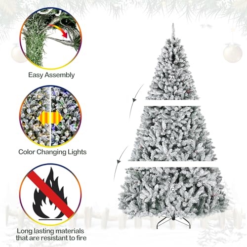 Hykolity 7.5 Ft Prelit Snow Flocked Christmas Tree thumb #5