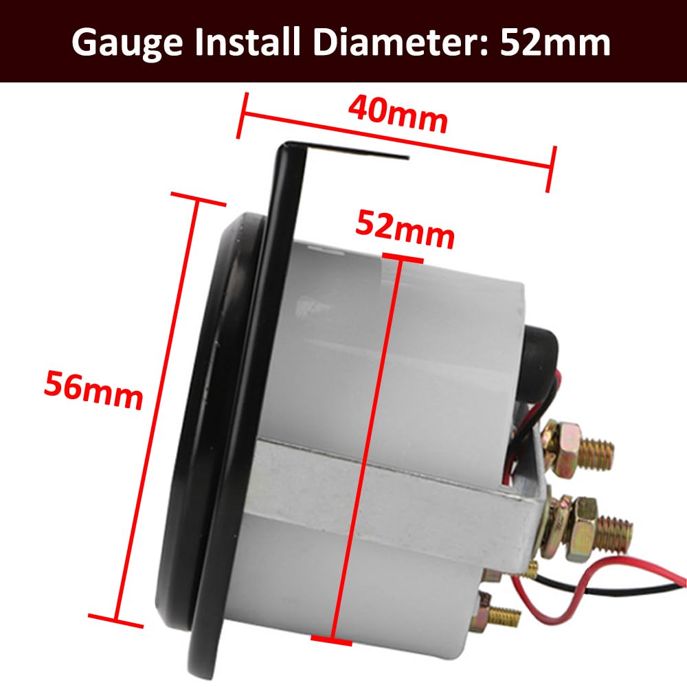 ETOPARS Voiture Jauge de Niveau de Carburant Moteur 2" 52mm Jauge D'essence Véhicule Niveau du Réservoir de Carburant Pointeur Manometre Blanc Lumière Indicateur Instruments