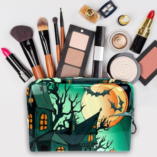 Pochette maquillage citrouilles Halloween double zip de voyage - 3