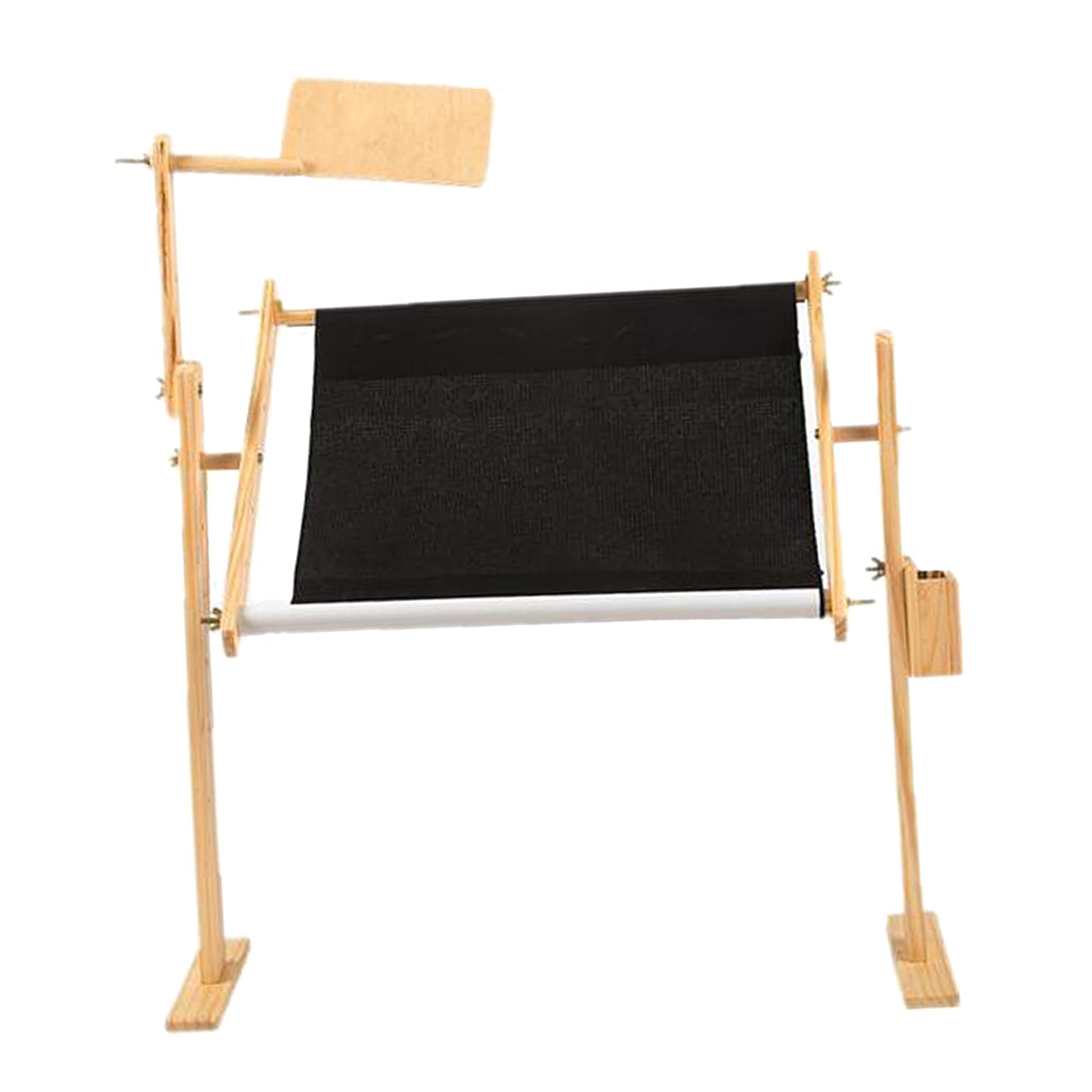 Support pour Cadre à Broder Au Point de Croix, en Bois Massif avec Fixation par Vis, Idéal pour Les Loisirs Créatifs (Broderie, Patchwork, Etc.), Beige