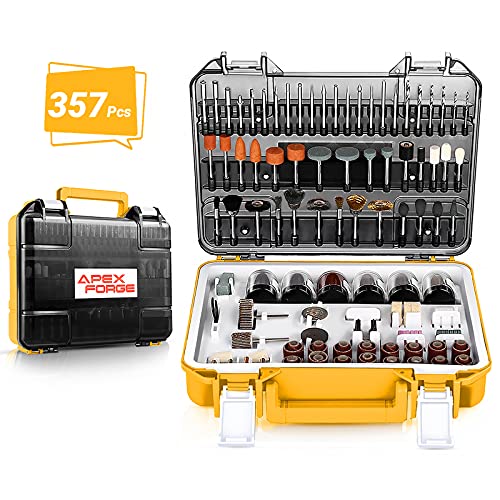 APEXFORGE M0 Rotary Tool Accessories Kit, 357 Pcs Accessories, 1/8