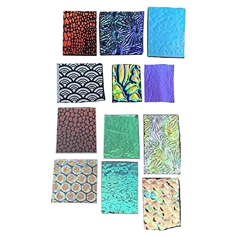 Assorted Fusible Dichroic Glass on Black & Clear Backing - COE 90-2 Oz. Cover