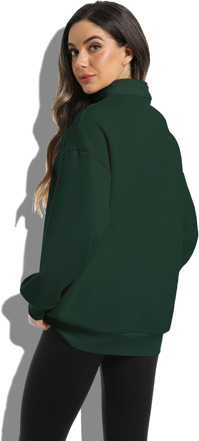 2 Pack Womens Sweatshirts Half Zip Cropped Pullover Fleece Quarter Zipper Hoodies 2025 Fall Fashion Outfits Clothes - Image 6