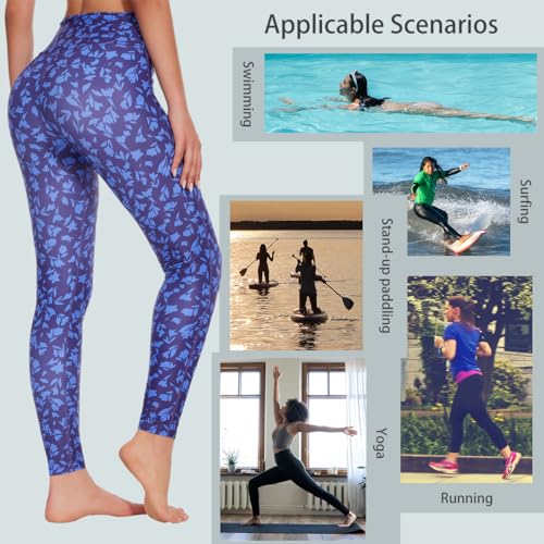 Image of Ubestyle Women's Swim Pants UPF 50+ High Waist Rash Guard Leggings | Tummy Control Built-In Liner Chlorine Resistant Quick Dry Sun Protection Beach Pool & Water Sports