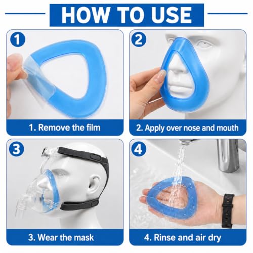 Image of CPAP Nose Pads Nasal Gel Pads for Full Face /Nasal Mask (2 Pack) - Home Ventilator Nose Pads CPAP /BiPAP Mask Liners Supplies Comfort Seal Skin Protection - Reusable Soft CPAP Nose Guard