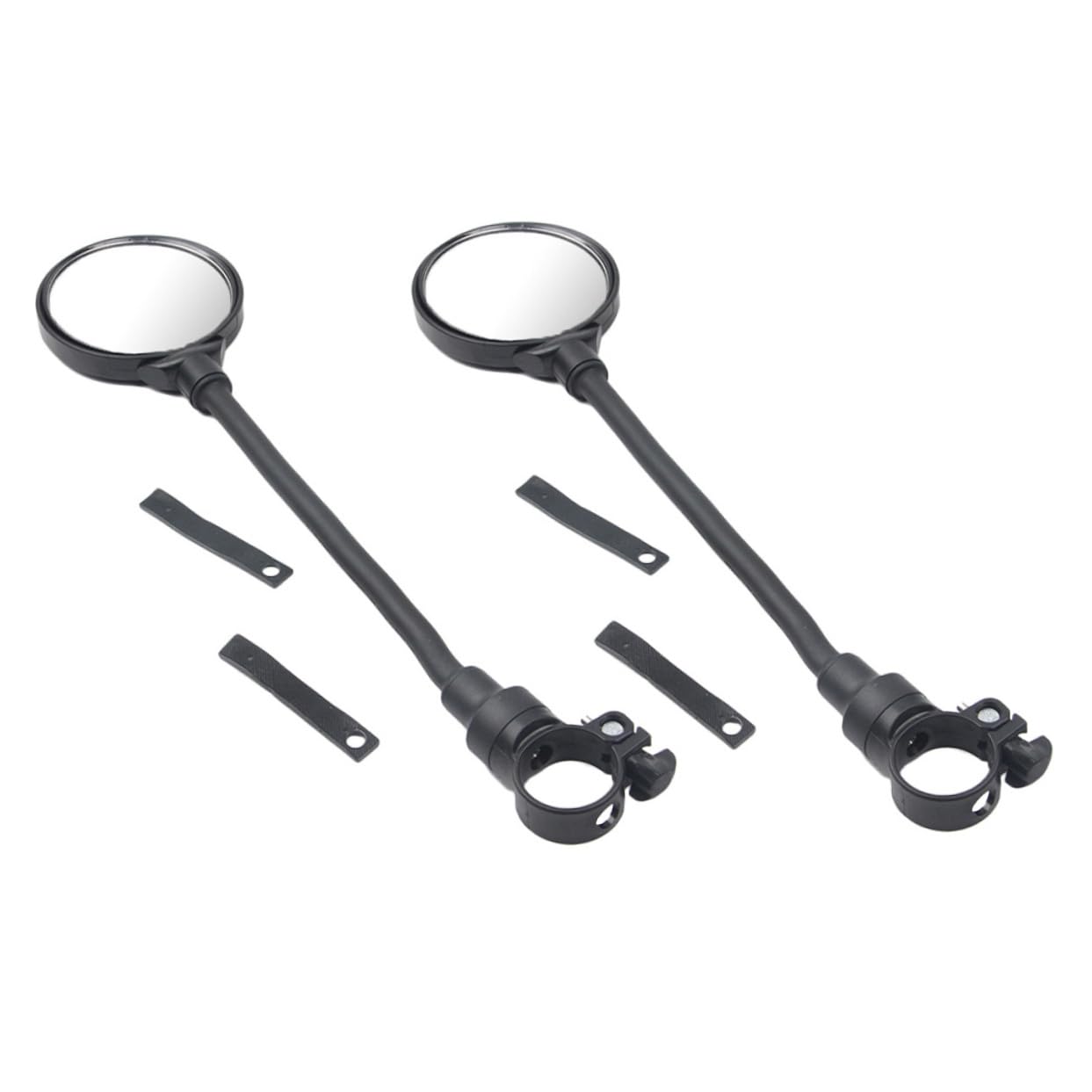 Specchietto Retrovisore Bici Manubrio Regolabile 2 Pezzi Nero | Lente Vasta e Nitida, Alluminio Abs Acrilico, per Mountain Bike e Bici da Corsa