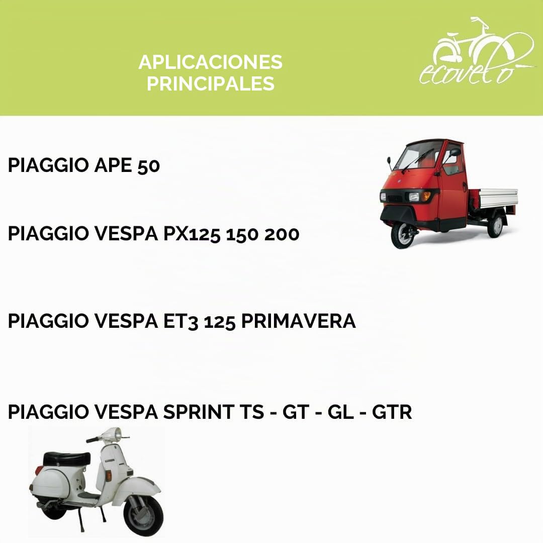 2 Neumáticos 3.50-10 Compatible con Vespa PX 125 Primera 150 200 6PR Cross Tubeless X Bee Piaggio Neumáticos