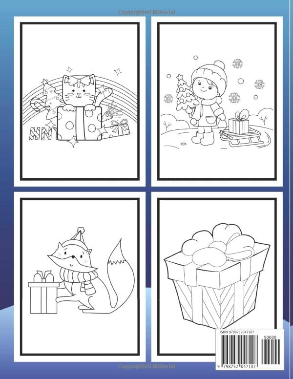Christmas Gift Boxes Coloring Book for Kids: Easy and Super Cute Unique Design christmas activity coloring books for toddlers kids. image 3