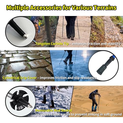 TGpao 2 Pack 7075 Aluminum Folding Trekking Poles(Sky Blue,Medium) by TGpao - Image 8