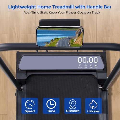 Image of Walking Pad Treadmill with Handle Bar, Portable Small Treadmill for Home