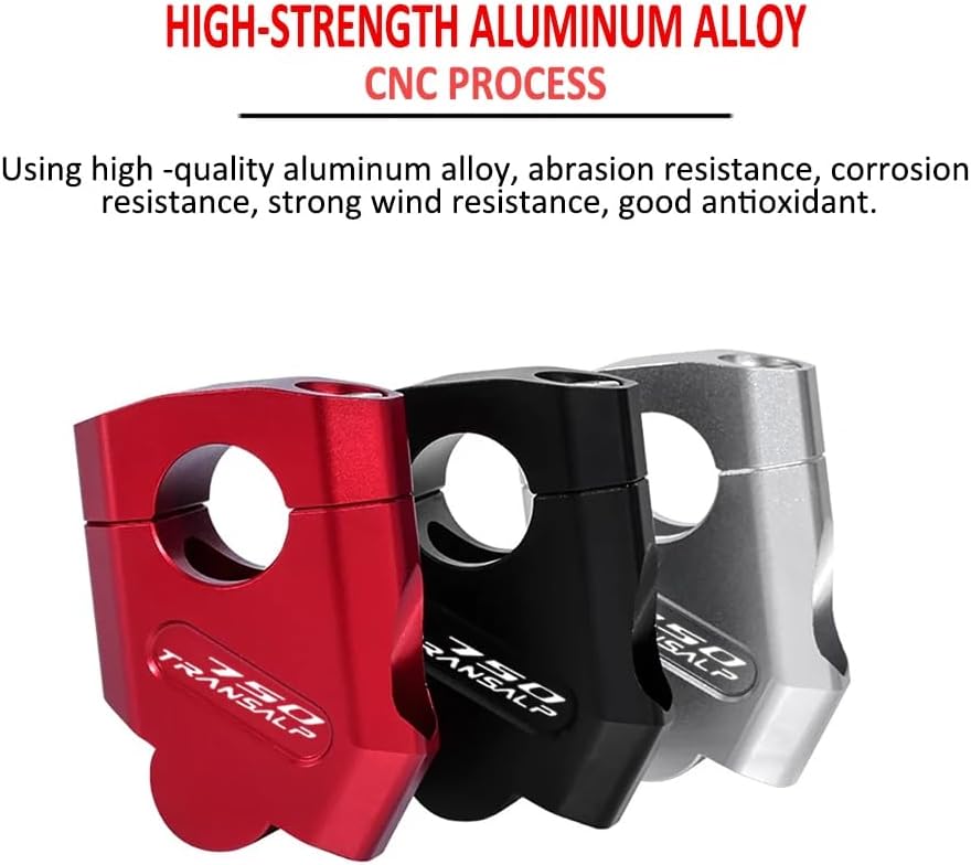 FOR XL750 TRANSALP XL 750 Motorcycle Handlebar Riser Heightening Clamp Mount Pit Bike xl750 750 adventure Accessories 22mm/28mm (Red 22)