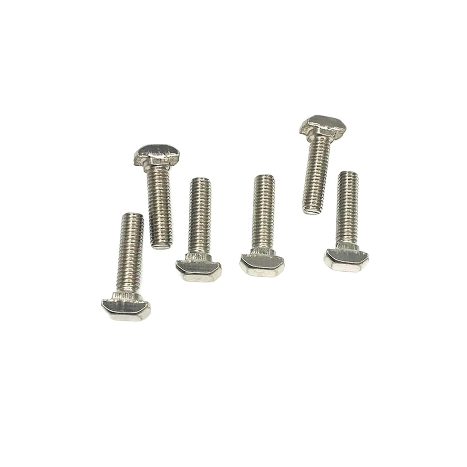 CHATROOM 30pcs 4040 Series M8*16mm Hammer Head T Bolt Screw Nickel Plated for 4040 Aluminum Profile T-Slot T Screw