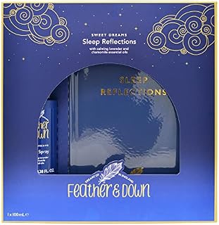 Feather & Down Sleep Reflections Gift Set (100ml Pillow Spray & Journal) - Infused with Lavender & Chamomile Essential Oils. Cruelty Free. Vegan Friendly.