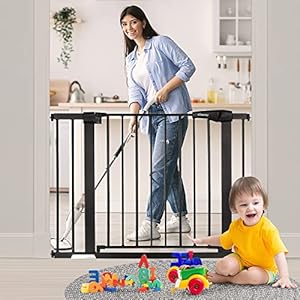 Dog Gate Auto Close Safety Gate, 40.5 inch Extra Wide Pet Gates Without Cat Door for House Doorway Stairs, Easy Walk…