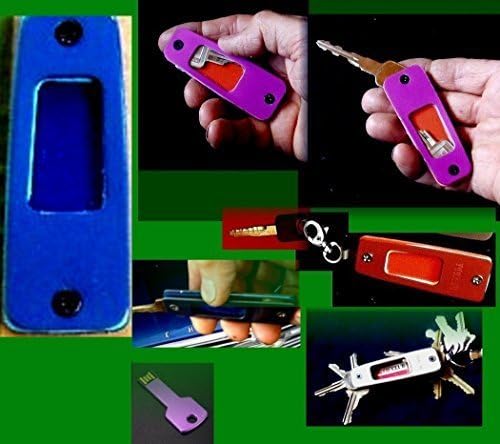 KEYSAFE II AZURE BLUE (ELEVEN ALUMINUM COLORS) -- ORIGINAL "PILOT'S" SPACE-AGE EZ-FOLD COMPACT "FLIGHT SUIT" KEY CASE ORGANIZER -- USB FLASH CARDS, FOB'S -- USA