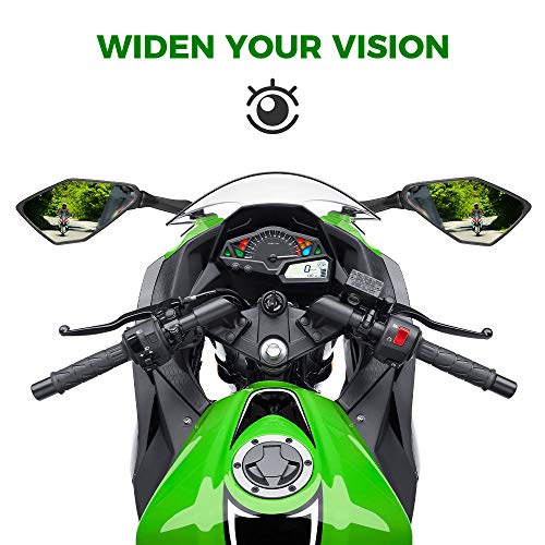 Kemimoto Compatible With Ninja 300 Mirrors Motorcycle Rear View Mirror Compatible With Ninja 250 Zx 6R 636 300R Ex300 Abs 2011-2018 / Ninja 400 2018-2023 #TOP1