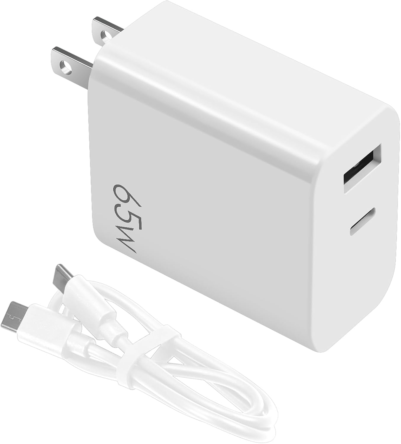 65W Dual Ports USB-C Charger with 1m Charging Cable for DJI Neo,Mavic 3 Pro/Classic,Air 3/3S,Mini 4 Pro/3/2/2 SE Drone,Aavta,Action 3/4/5,RC/RC 2 Controller Fast Wall Charge Accessories