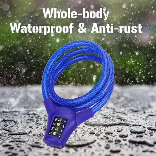Image of DOCOSS-Ultra Strong Bike Helmet Lock for Bike,Cycle Lock for Bicycle,Bike Helmet Lock for Two Wheeler,Password Number Lock (Pro), Black