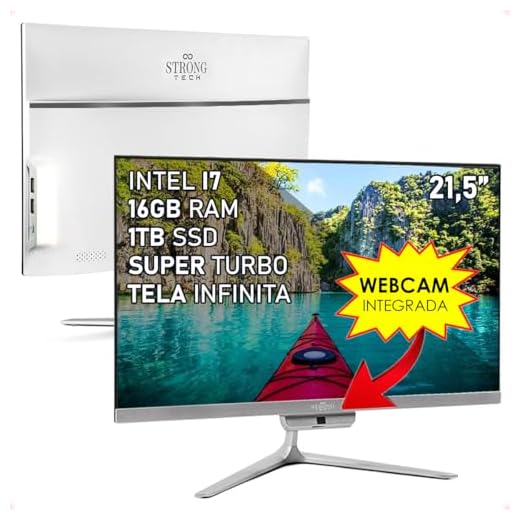 Computador All In One Intel Core i7 21,5" Full HD 16GB SSD 1TB 4 Núcleos Super Turbo Hdmi Strong Tech