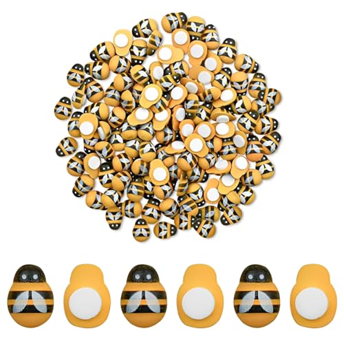 WUSJCOF 100 piezas Abeja de Madera Autoadhesivos, Pequeñas, Adornos, Abejas Decorativas, Insectos Pegatinas, para Decoración de Tarjetas, Manualidades decoración, Fiesta