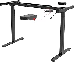 PrimeCables Standing Desk Frame, Height Adjustable Stand Up Desk with Simple Controller Ergonomic Electric Sit Stand Desk Frame for 40in - 63in TableTops (Frame Only)