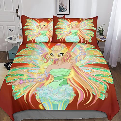 NOLEGA Barbie Juego De Funda Nórdica 3D Funda De Colcha De Microfibra para Niños Adolescentes Adultos Double(200x200cm)