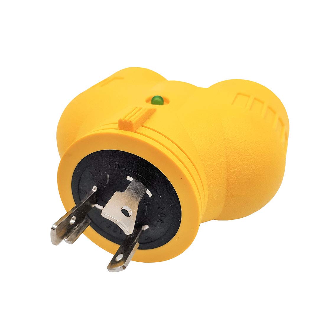 Parkworld 60844 NEMA L5-20 Splitter Adapter, Generator 20 AMP 3-Prong 125V Twist Lock Male Plug L5-20P to (2) L5-20R Female Receptacle