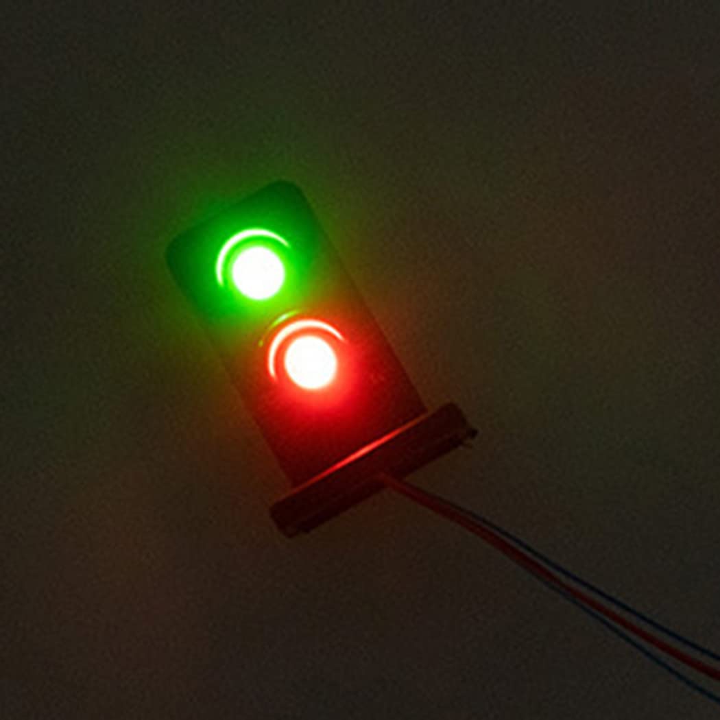 10 Pezzi Modello Ferroviario 2 Aspetti Blocco Segnale Verde/Rosso HO OO Scala LED Semafori per Treno Layout