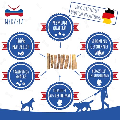 MERVELA Pferdekopfhaut ohne Fell | Hypoallergen | 1 kg | Qualität aus Deutschland | 12 cm Stücke | natürlicher Kauartikel | 100% Monoprotein Pferd