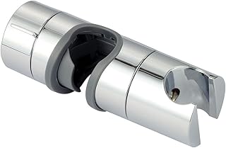 AWOCAN Adjustable Shower Head Holder for Slide Bar Slider Clamp Bathroom Replacement,Universal 18-25MM O.D. Rail Head Bracket Holder (A)