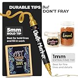 Chalkola Dual Tip Liquid Chalk Markers for Blackboard (10 Metallic Colors, 1mm+5mm Fine, Bold) - Dry Erase Marker Pens for Chalkboards Signs, Car Windows, Glass, Mirrors - Erasable Chalkboard Markers - Image 2