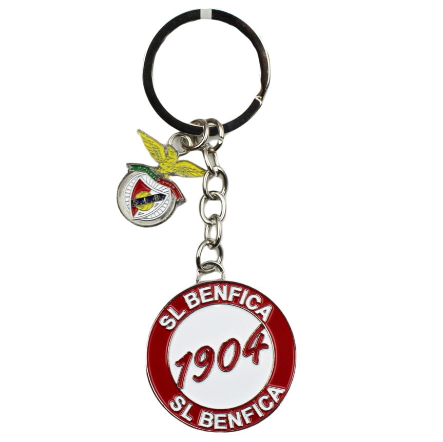 Sport Lisboa e Benfica SLB 1904 - Porta-chaves fabricado em Portugal, vermelho -, tamanho único, Vermelho e preto