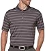 PGA TOUR Men's Golf Performance Short Sleeve Airflux Three Color Stripe Polo Shirt, Asphalt, Large