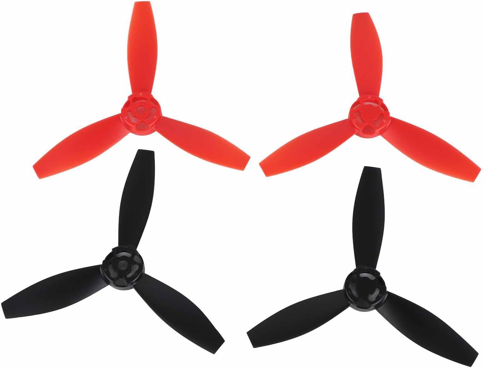 4pcs RC Airplane Propeller Replacement for Bebop 2 Drone, Lightweight Triangular Design RC Propellers with Strong Traction, Easy Install Accessory for Parrot Bebop 2 Quadcopter (2 Black 2 red)