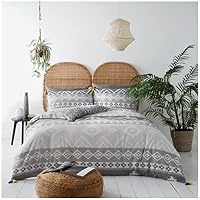 GC GAVENO CAVAILIA, Set copripiumino reversibile con motivo floreale, trapuntato, facile da pulire, in policotone, per letto singolo, colore grigio (1 | Leroy Merlin
