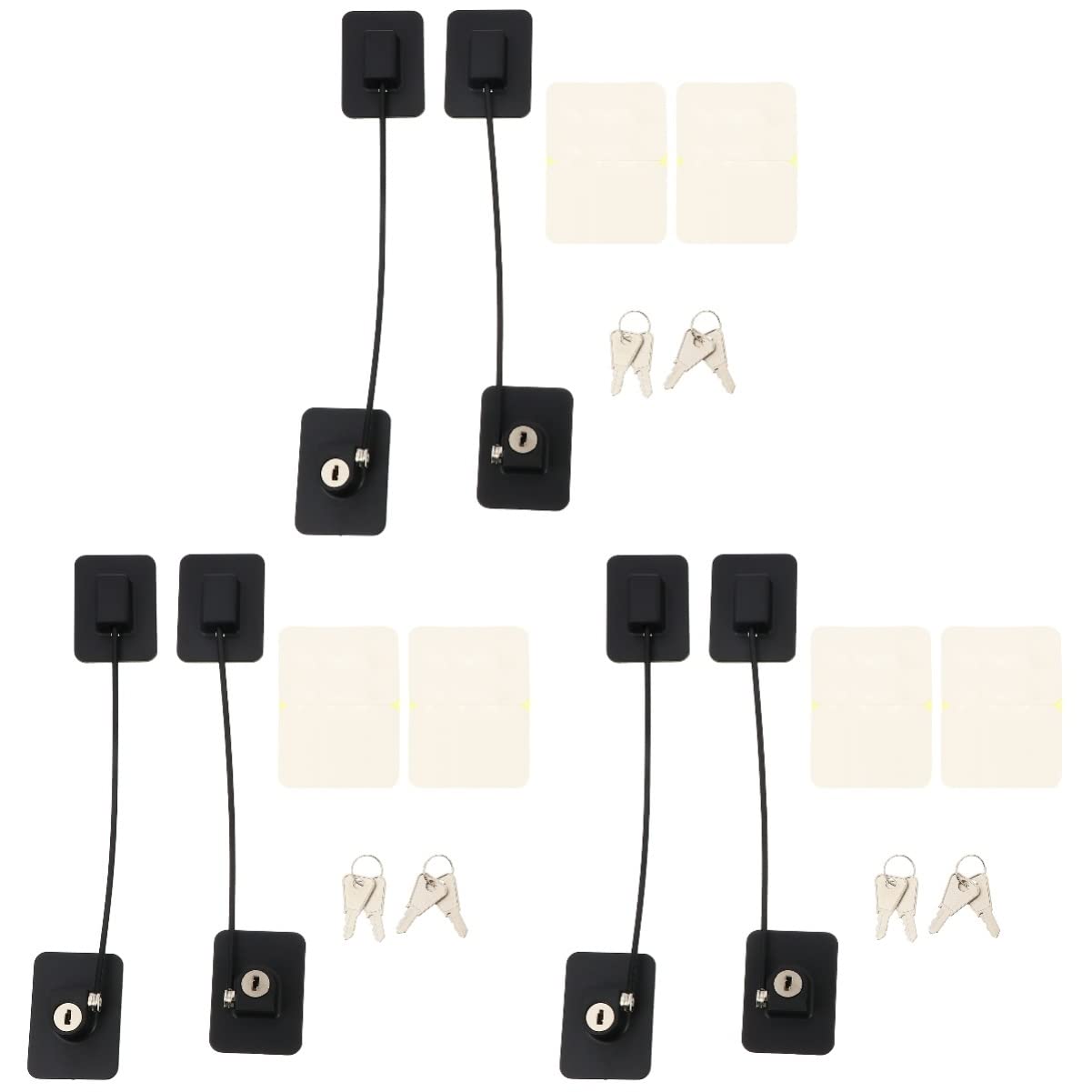 Mobestech 6 Piezas Bloqueo De Seguridad para Niños Bloqueo De Nevera para Niños Cerraduras para Armarios Infantiles Mini Nevera Loc Horno Cerradura De La Puerta Bebé Acero Inoxidable