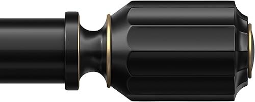 Miniatura 1 de Barras de cortina para ventanas de 66 a 120 pulgadas de diámetro, barras de cortina negras ajustables, decorativas, resistentes, largas, para sala