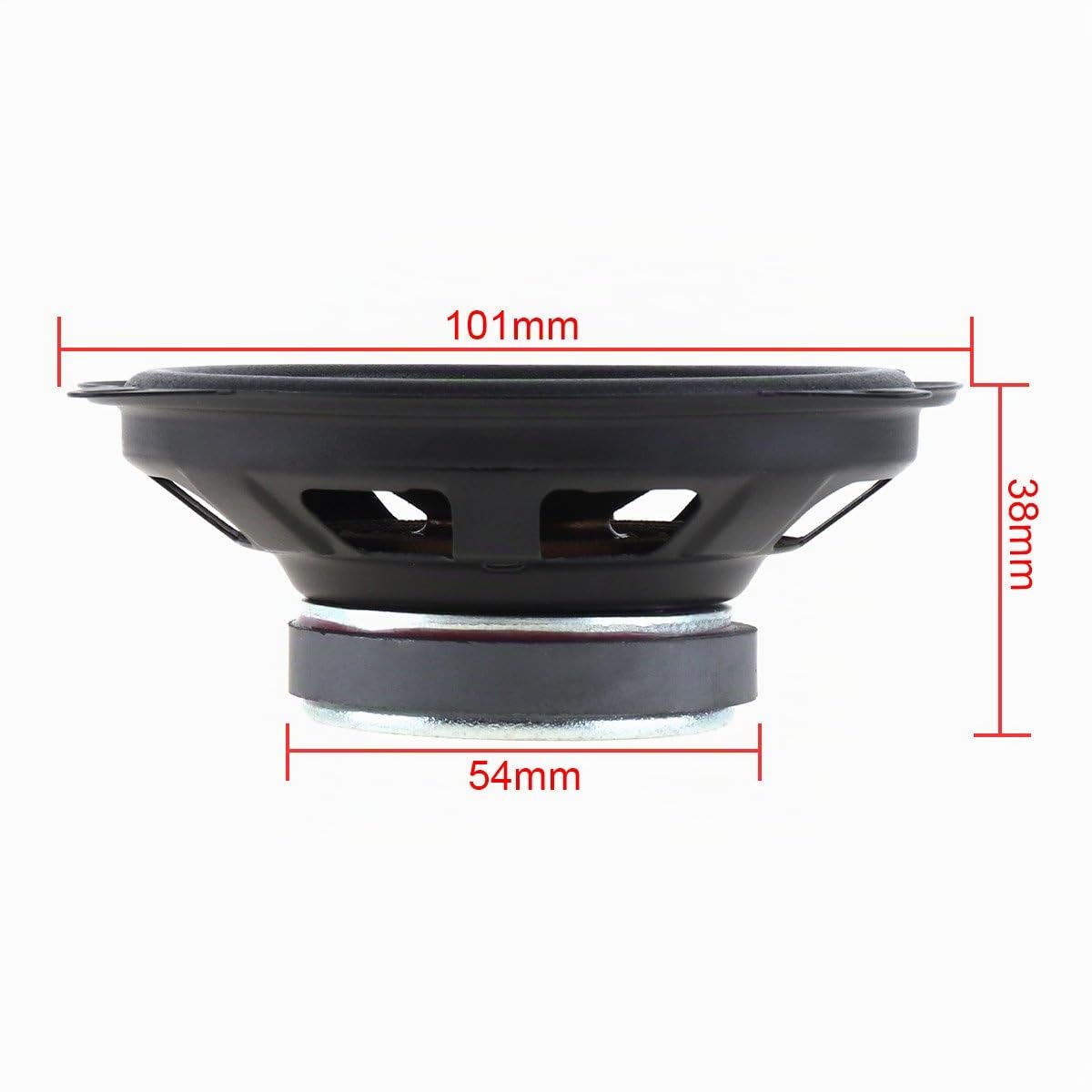 Lot de 2 haut-parleurs stéréo de voiture à 2 voies 10 cm 60 W, Coaxial, Jaune/Noir, Étanche, 4 Ohms, 12 V / 24 V, 88 dB, 80-20 kHz, Sporty, Enceintes pour voiture
