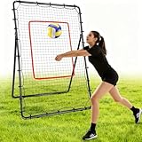 Softball Volleyball Lacrosse Abpraller Bounce Rückennetz, Schlagzone für Lacrosse Baseball Sportübungen, 122×185cm, 5 Winkel Verstellbar,Pitchback Baseball Netz mit Tragetasche (Schwarz)
