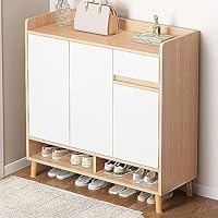⭐新品⭐下駄箱 シューズボックス 収納キャビネット 木製 棚 大容量 ホワイト Amazon｜木製シューズラック シューズボックス 下駄箱 シューズ