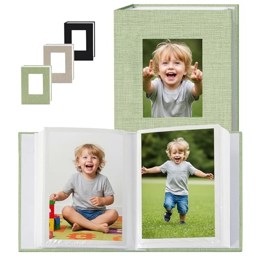 Small Photo Album 4x6 Photos Book 50 Page Holds 100 Pictures Green
