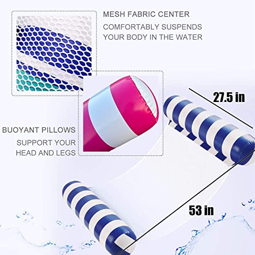 【4 Pack】 Inflatable Swimming Pool Float For Adult, 4-In-1 Multi-Purpose Pool Hammock(Hammock,Saddle,Drifter,Lounge Chair),Summer Pool Chair,Portable Water Hammock Lounge #TOP3
