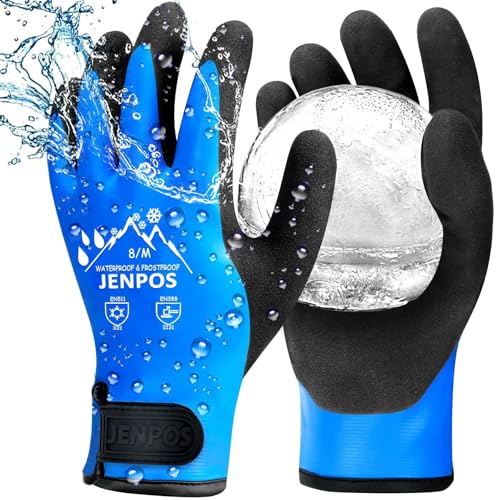100% Waterproof Winter Work Gloves for Men and Women, Winter Work Gloves Mens, Thermal Insulated Freezer Gloves with Grip