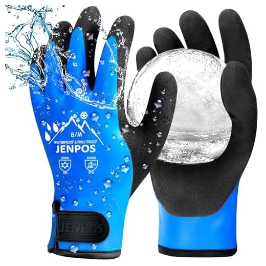 100% Waterproof Winter Work Gloves for Men and Women, Touchscreen Thermal Insulated Freezer Gloves with Grip, Ideal for Cold Weather (Medium)