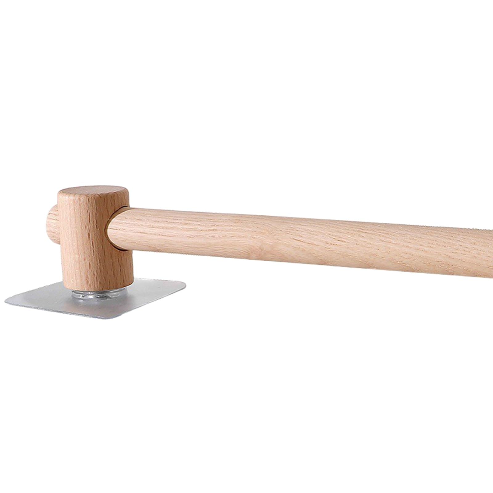 GLDYTVF Wooden Curtain Rod for Small Windows, Telescopic, No Drilling, Adhesive, Simple Installation, Durable and Strong (110cm) - Perfect for Thin Curtains