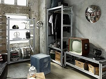 LSISTEM メタルシステム 4段ワイドシェルフ インダストリアル METALSISTEM メタルシステム 4段ワイドシェルフ インダストリアル